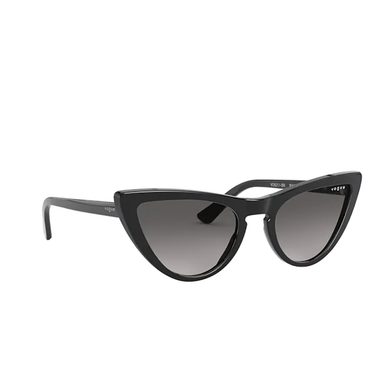 Vogue® Cat-eye Sunglasses: VO5211SM color Black W44/11 - three-quarters view.