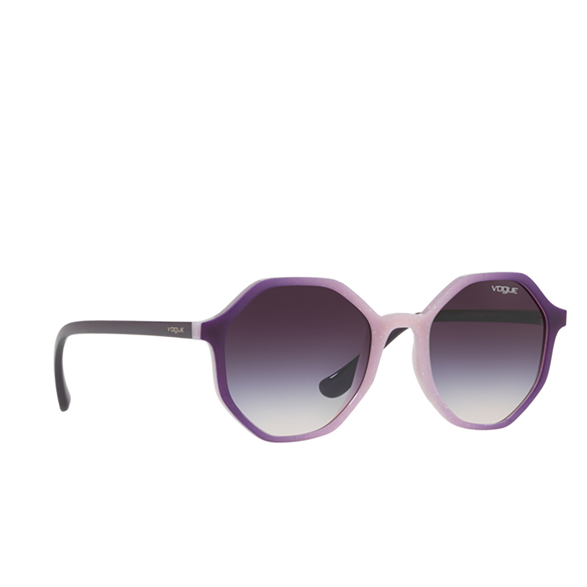 Vogue VO5222S Sunglasses 264036 Opal Violet Glitt Grad Violet - three-quarters view