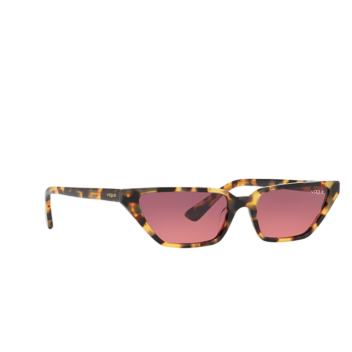 Vogue® Cat-eye Sunglasses: VO5235S color Brown Yellow Tortoise 260520 - three-quarters view.