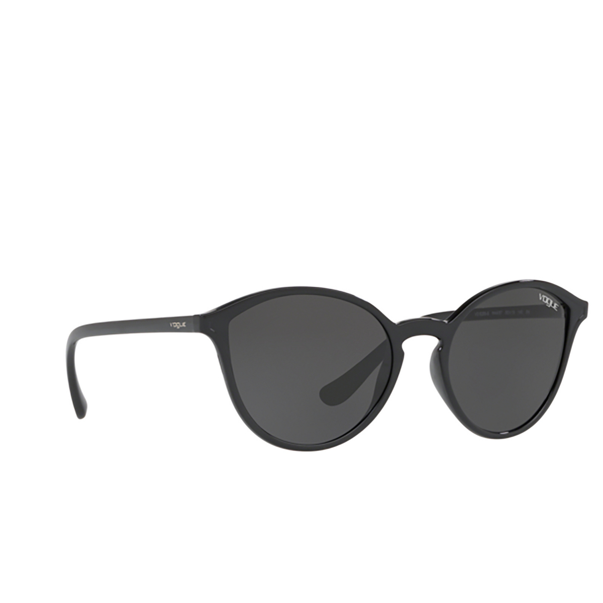 Vogue® Round Sunglasses: VO5255S color Black W44/87 - three-quarters view.