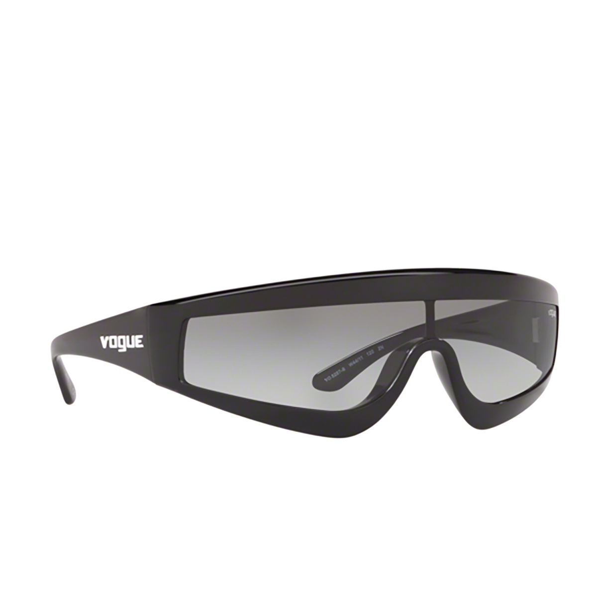 Vogue® Mask Sunglasses: Zoom-in VO5257S color Black W44/11 - three-quarters view.