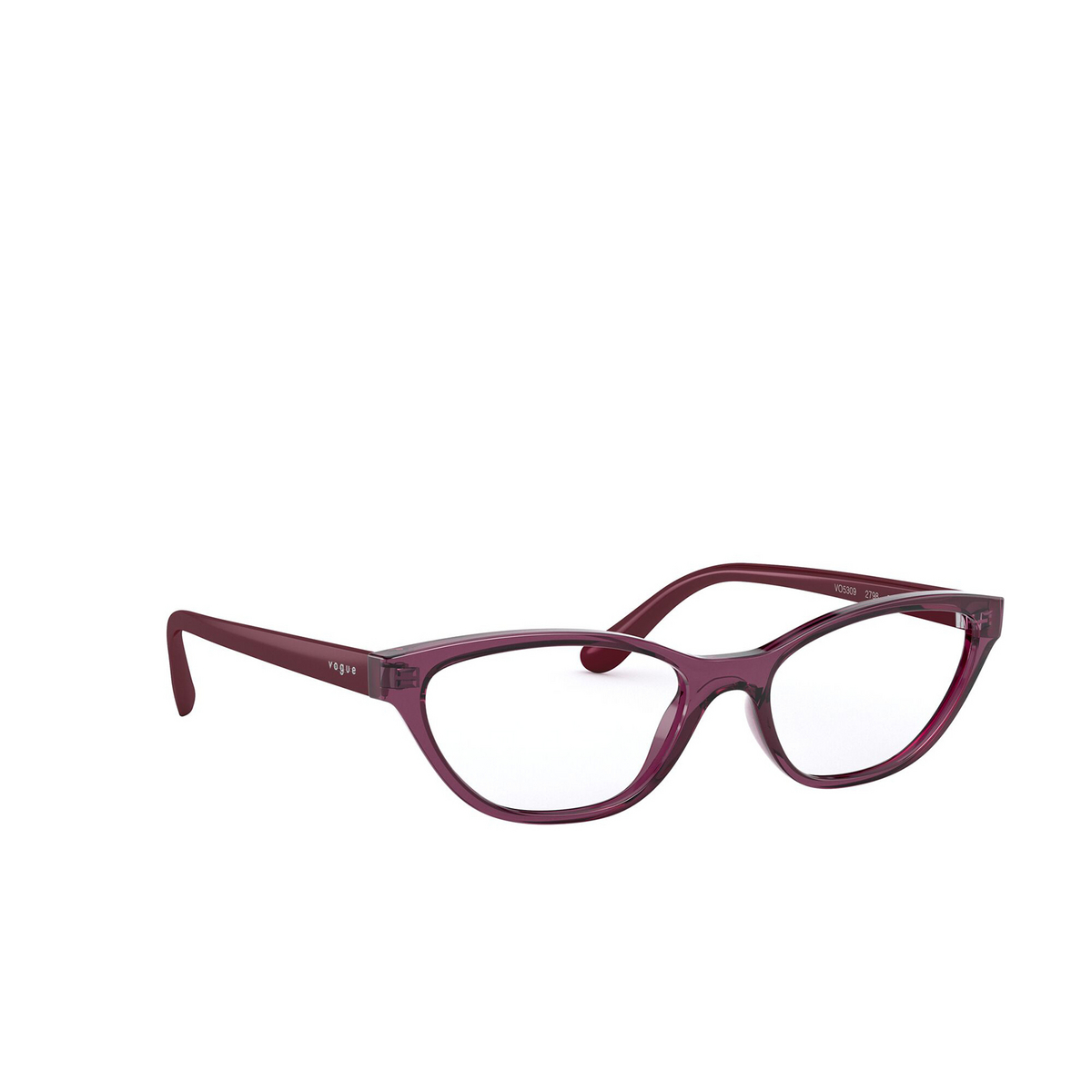 Vogue® Cat-eye Eyeglasses: VO5309 color 2798 Transparent Cherry - three-quarters view