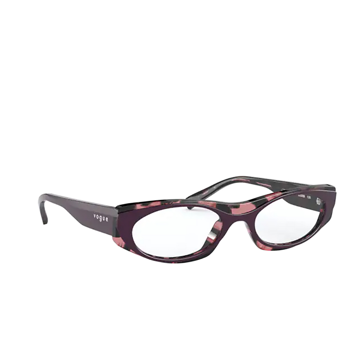 Vogue® Oval Eyeglasses: VO5316 color Top Violet / Rose Havana 2814 - three-quarters view.