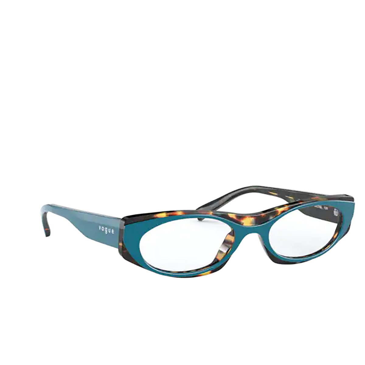 Vogue VO5316 Eyeglasses 2816 TOP GREEN / MULTI BLUE HAVANA - three-quarters view