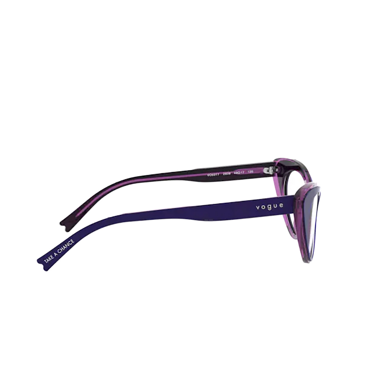 Vogue® Cat-eye Eyeglasses: VO5317 color Top Blue / Transparent Fuxia 2809 - 3/3.