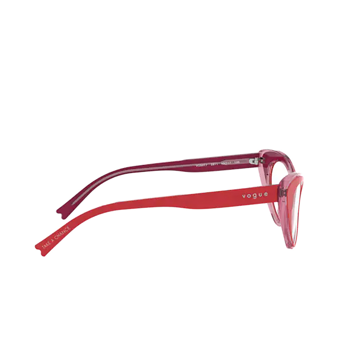 Vogue® Cat-eye Eyeglasses: VO5317 color Top Red / Pink Transparent 2811 - 3/3.