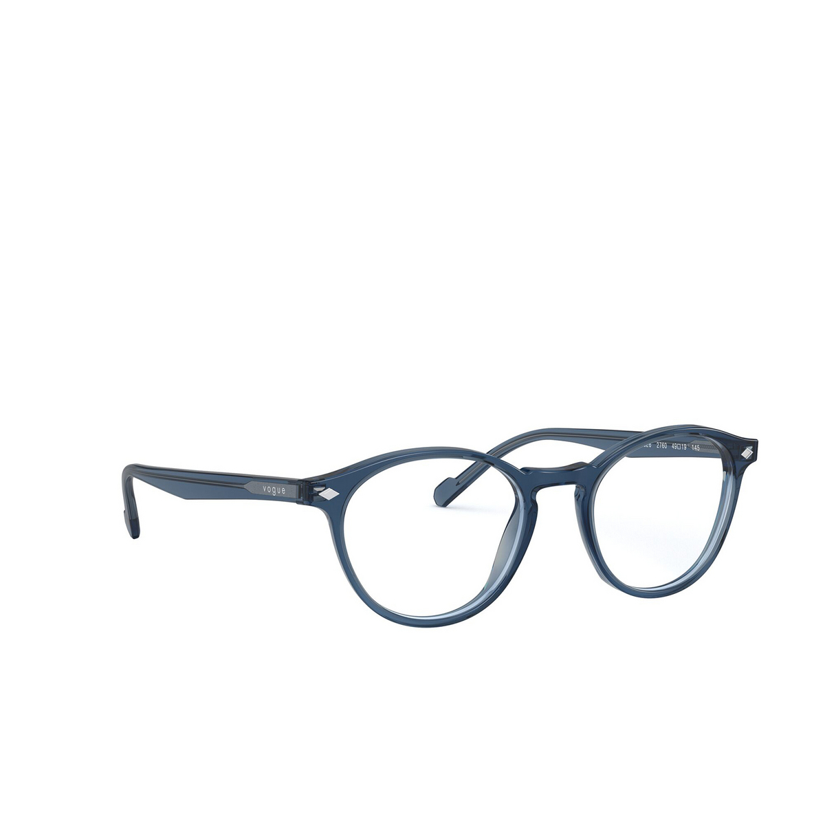 Vogue® Round Eyeglasses: VO5326 color Transparent Blue 2760 - three-quarters view.