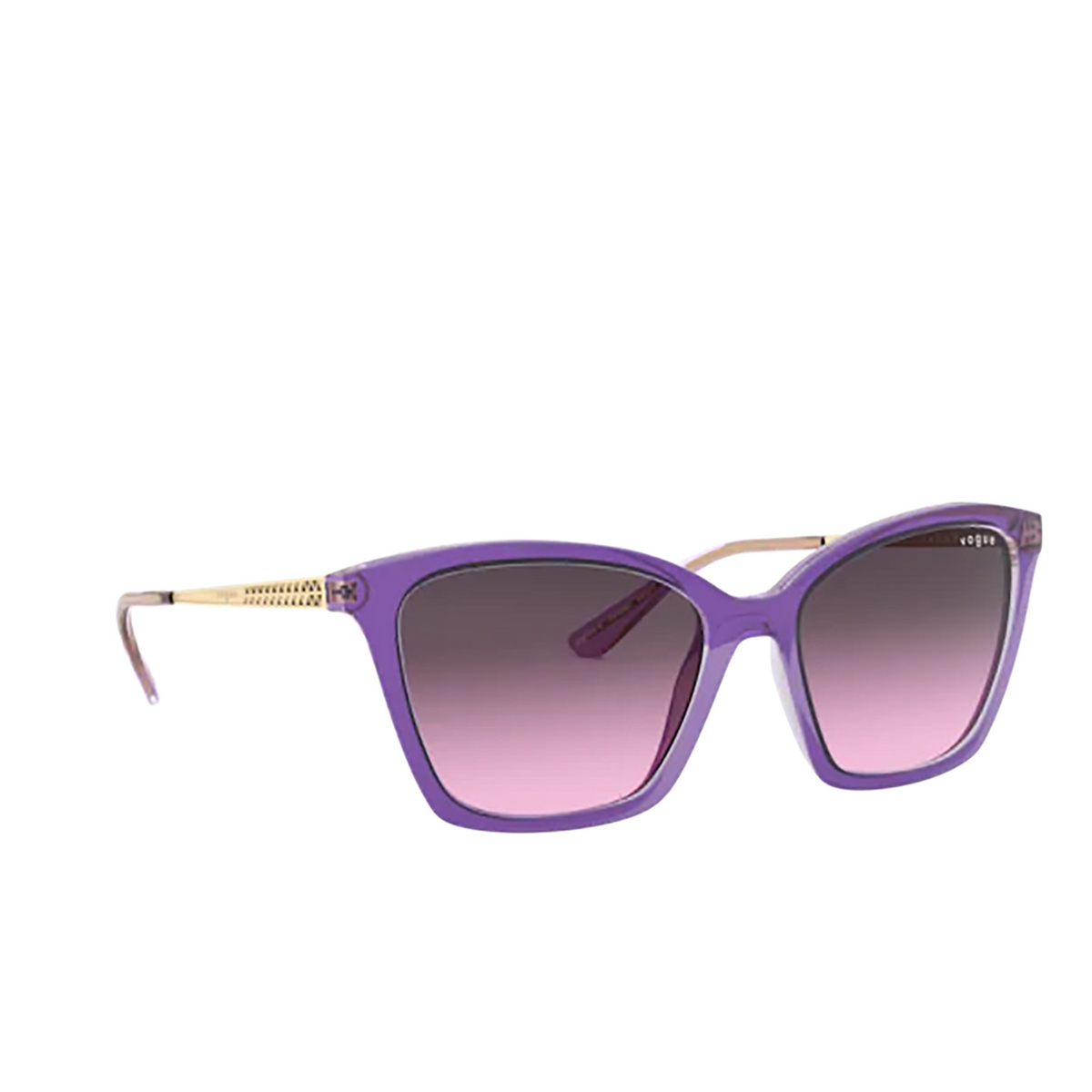 Vogue® Butterfly Sunglasses: VO5333S color Top Violet / Transparent Grey 284890 - three-quarters view.
