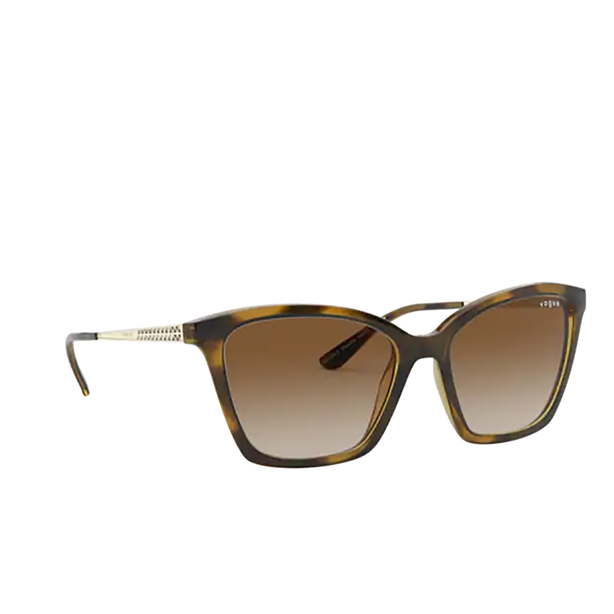 Vogue® Butterfly Sunglasses: VO5333S color Dark Havana W65613 - three-quarters view.