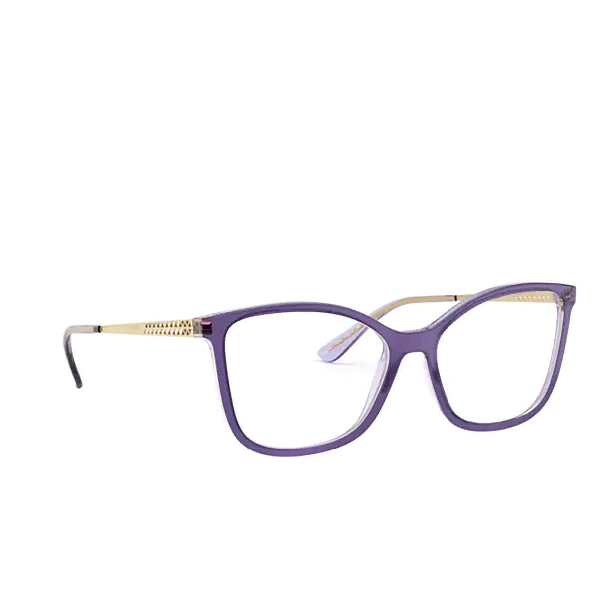 Vogue® Butterfly Eyeglasses: VO5334 color Top Purple / Transparent Purple 2848 - three-quarters view.