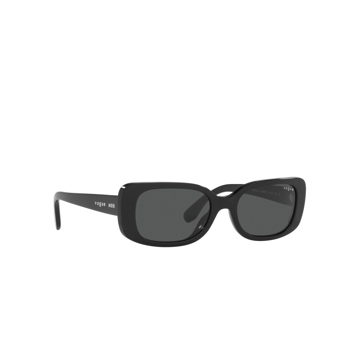 Vogue® Rectangle Sunglasses: VO5414S color Black W44/87 - three-quarters view.