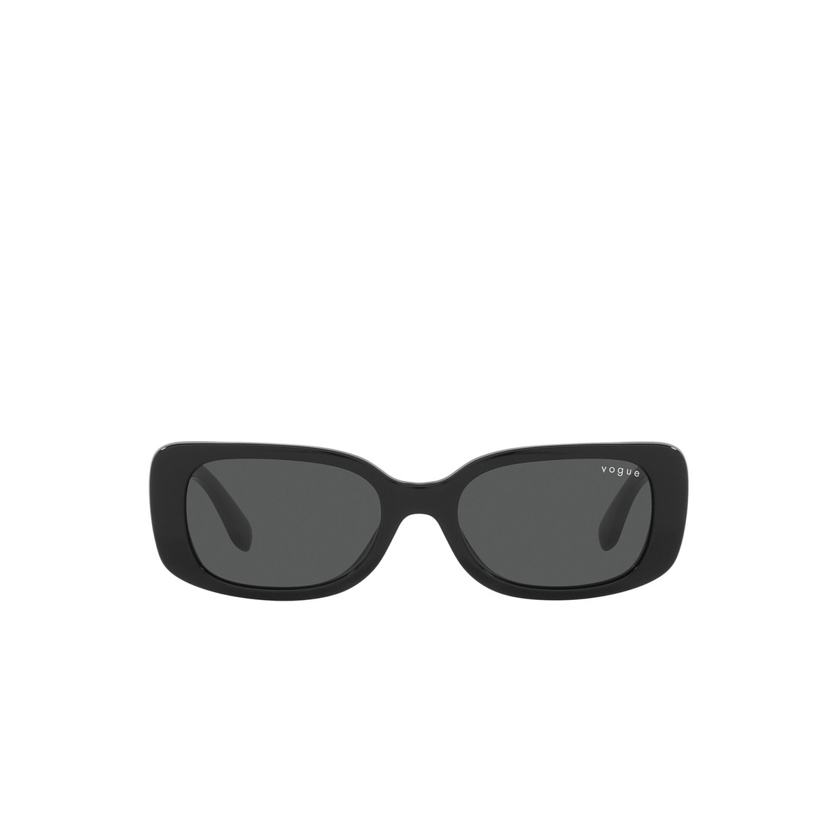 Vogue® Rectangle Sunglasses: VO5414S color Black W44/87 - front view.