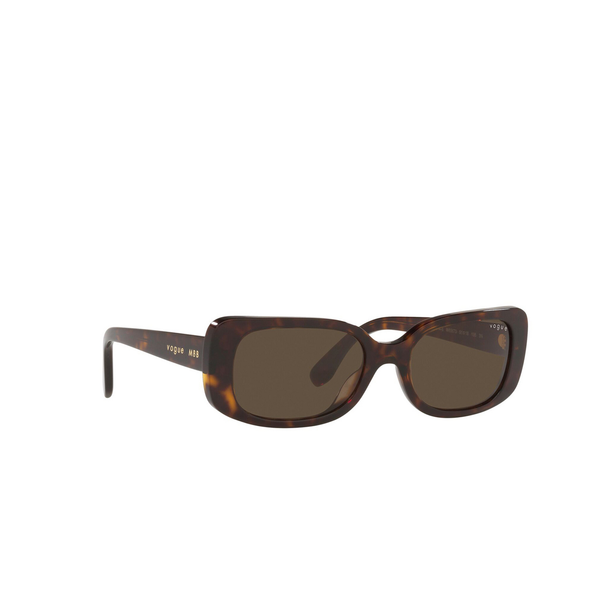 Vogue® Rectangle Sunglasses: VO5414S color Dark Havana W65673 - three-quarters view.