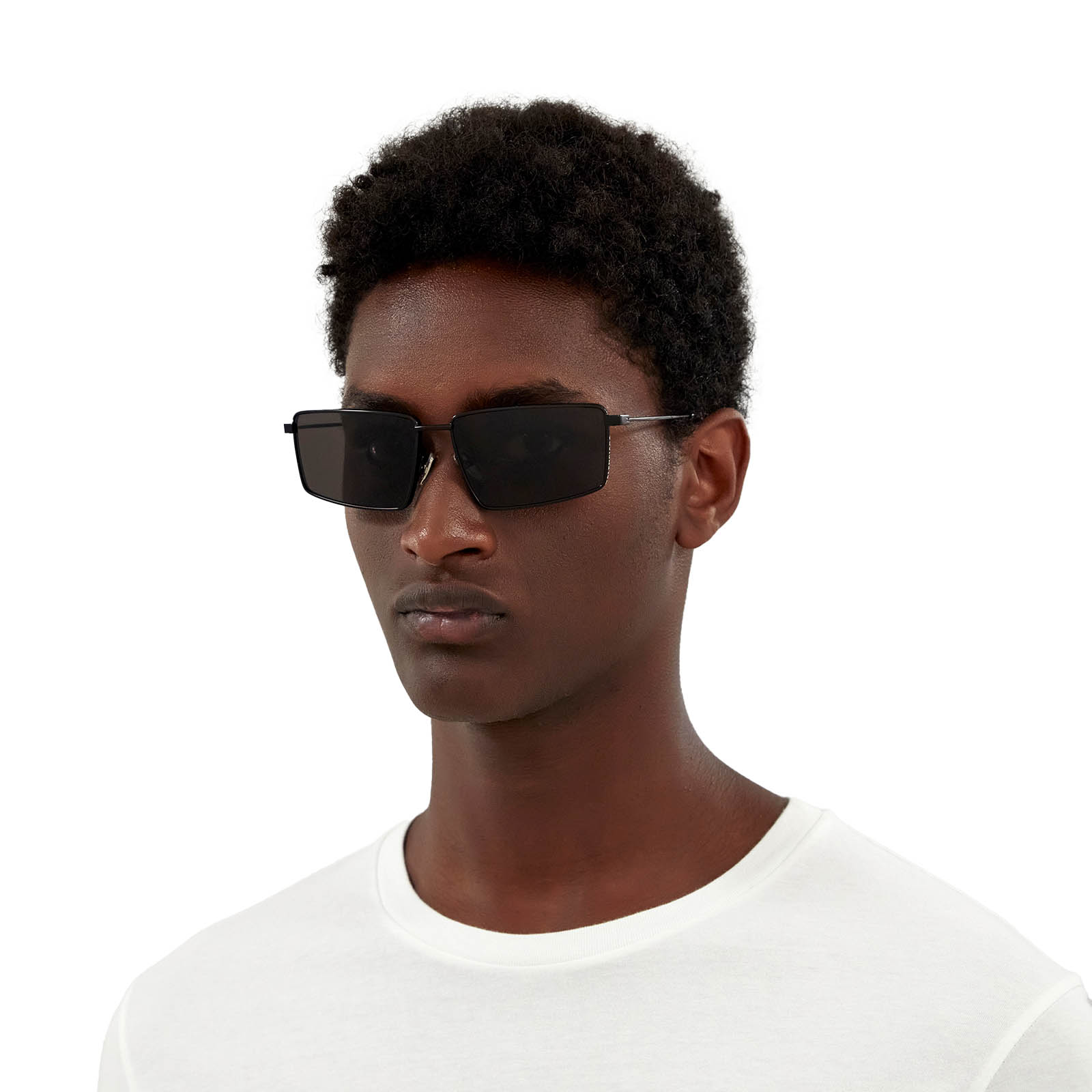 Balenciaga® Rectangle Sunglasses: BB0195S color 001 Black - product thumbnail 4/4