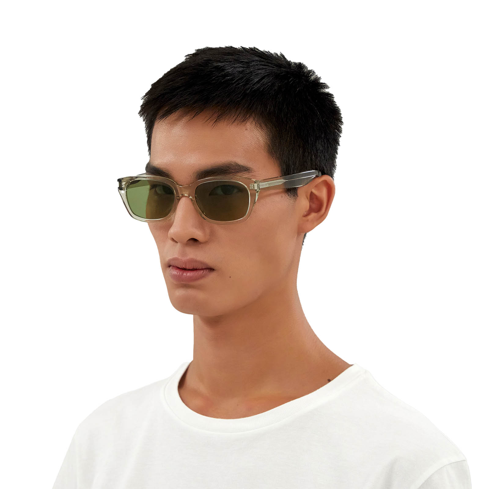 Saint Laurent® Rectangle Sunglasses: SL 522 color 006 Green - product thumbnail 4/4