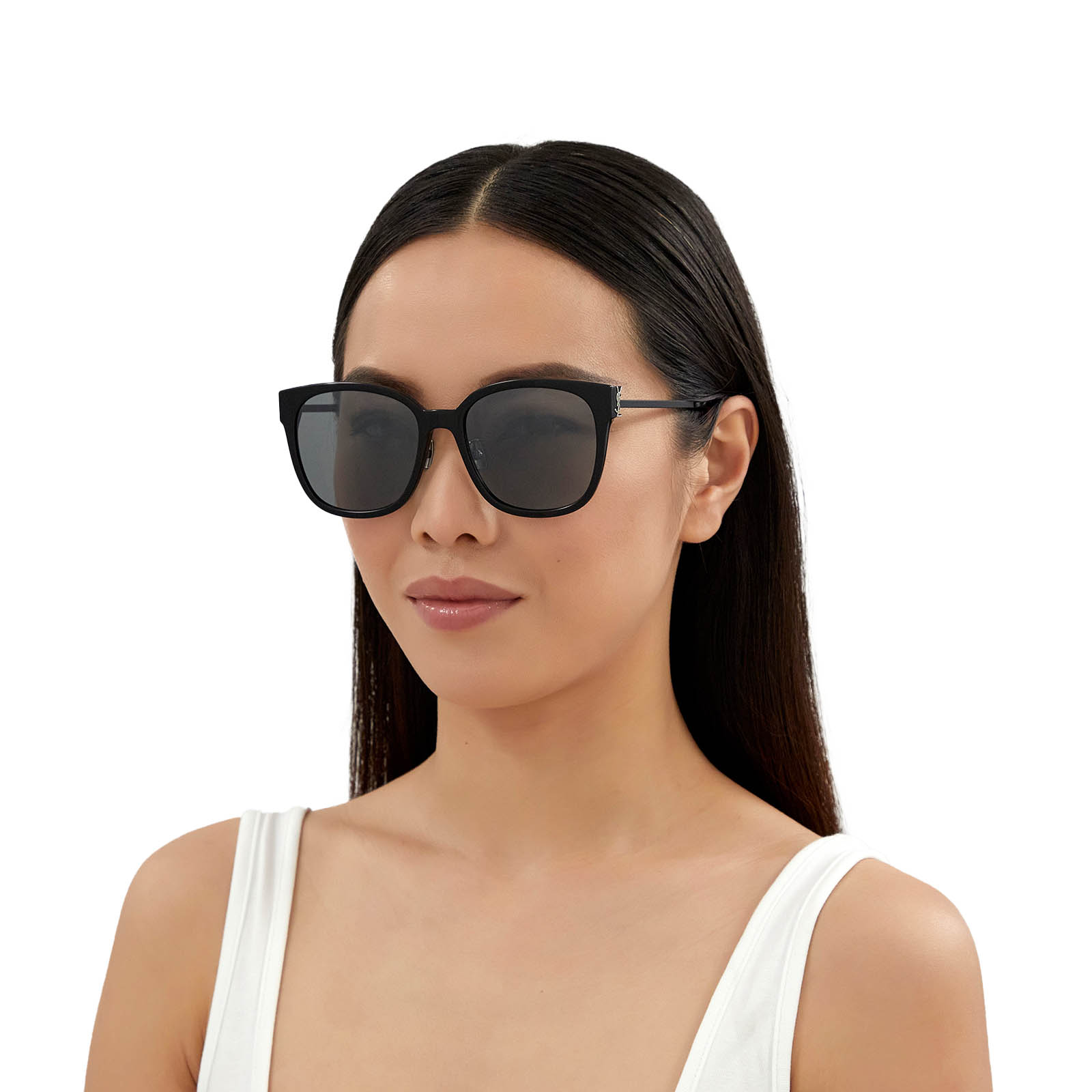 Saint Laurent® Rectangle Sunglasses: SL M48S/K color 002 Black - product thumbnail 4/4