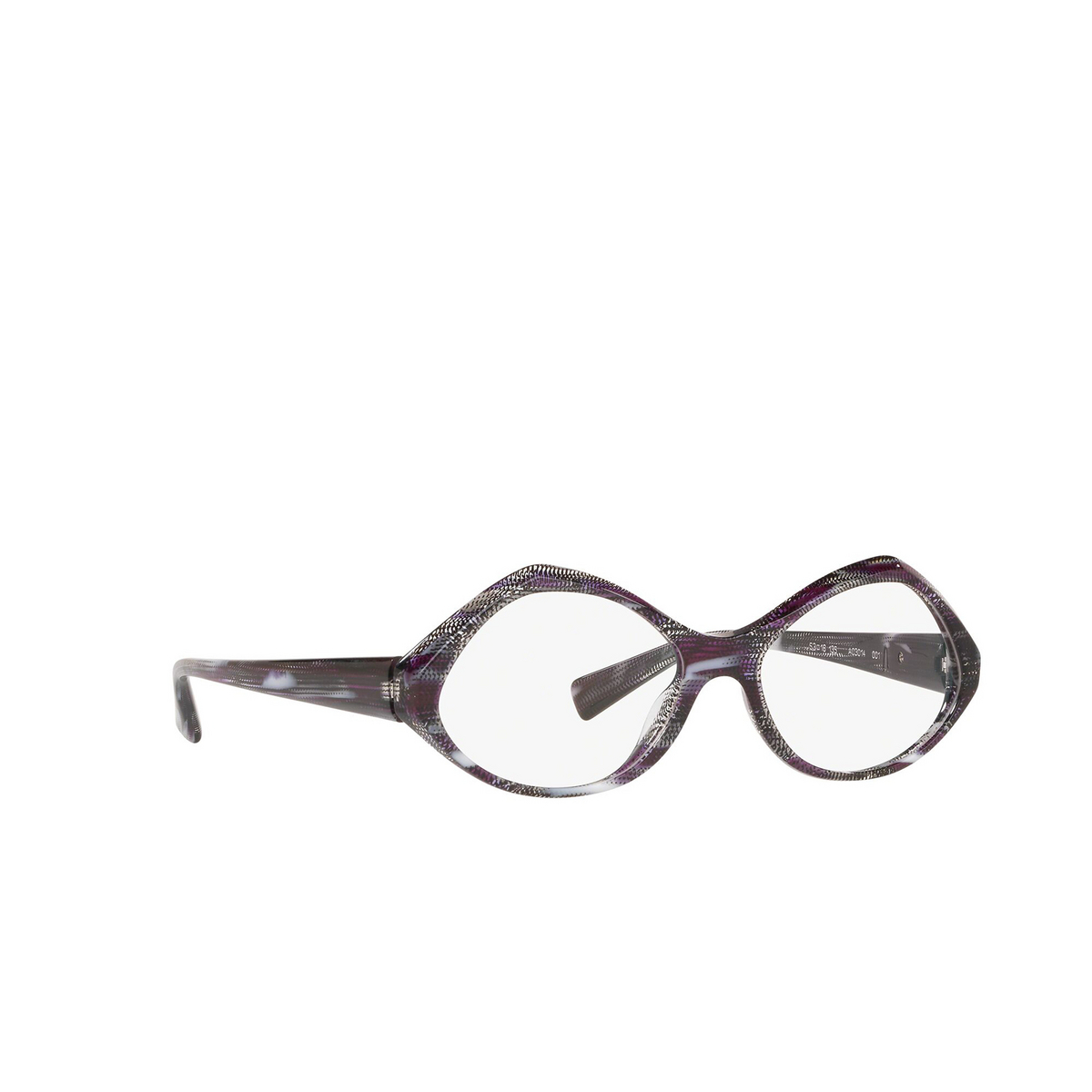 Alain Mikli® Irregular Eyeglasses: A03014 color 001 Black Pointille / Fuxia / Blanc - three-quarters view