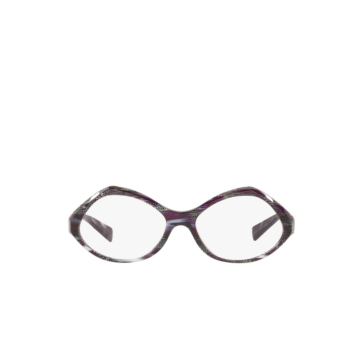 Alain Mikli® Irregular Eyeglasses: A03014 color Black Pointille / Fuxia / Blanc 001 - front view.