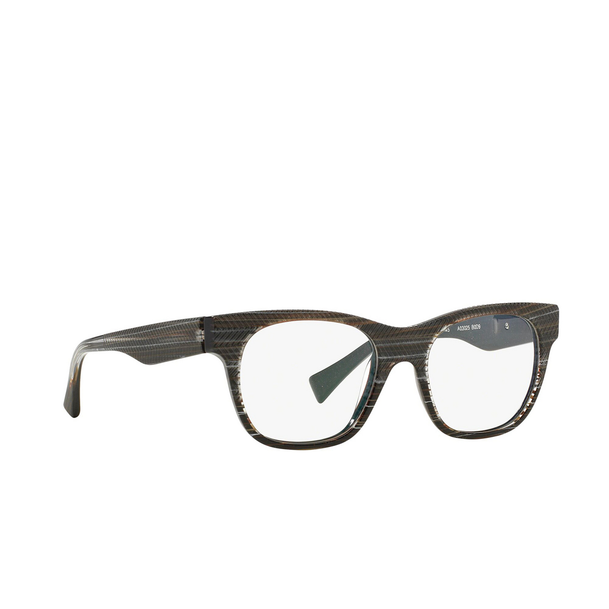Alain Mikli® Square Eyeglasses: A03025 color Wires Brown B0D9 - three-quarters view.