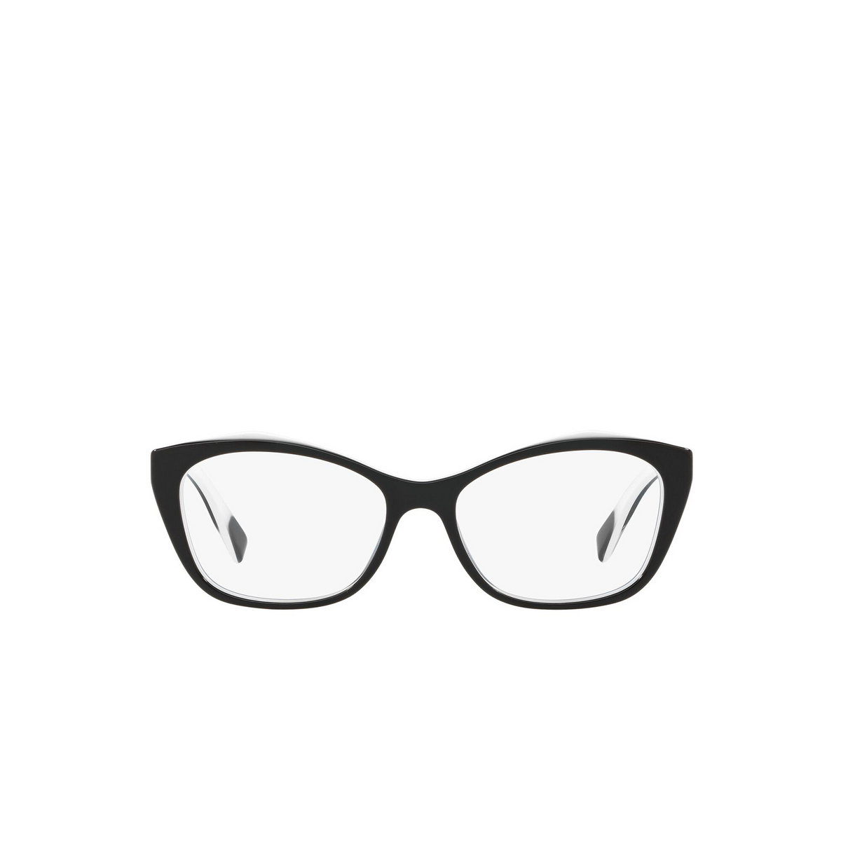 Alain Mikli® Cat-eye Eyeglasses: A03060 color Black White 004 - front view.