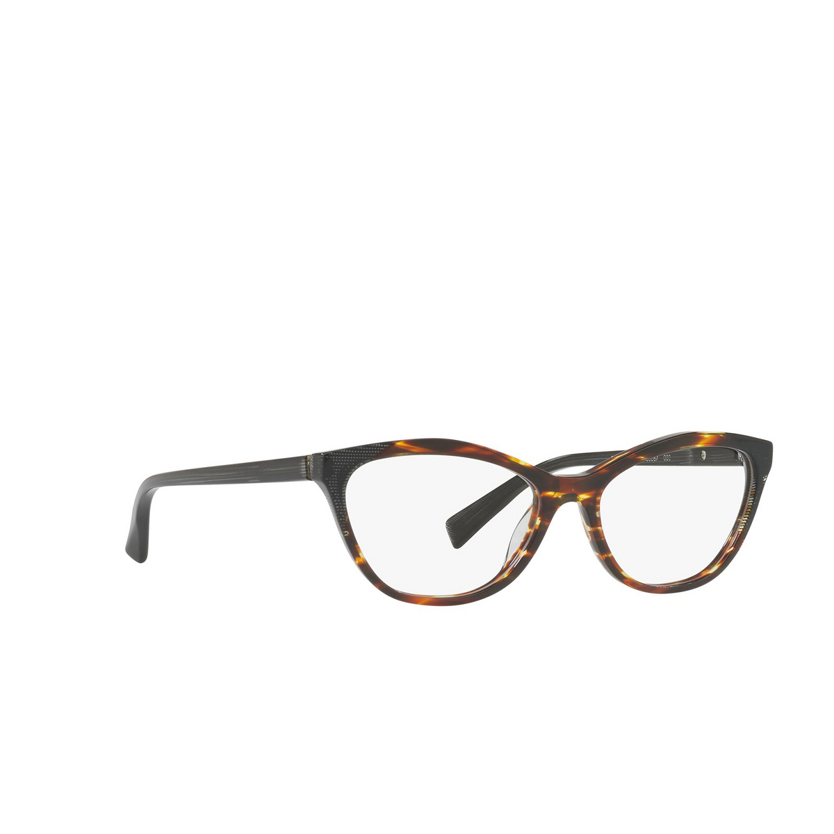 Alain Mikli® Cat-eye Eyeglasses: A03067 color Pointille Black Havana 002 - three-quarters view.
