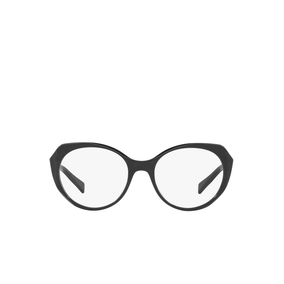 Alain Mikli® Round Eyeglasses: A03075 color Black 002 - front view.