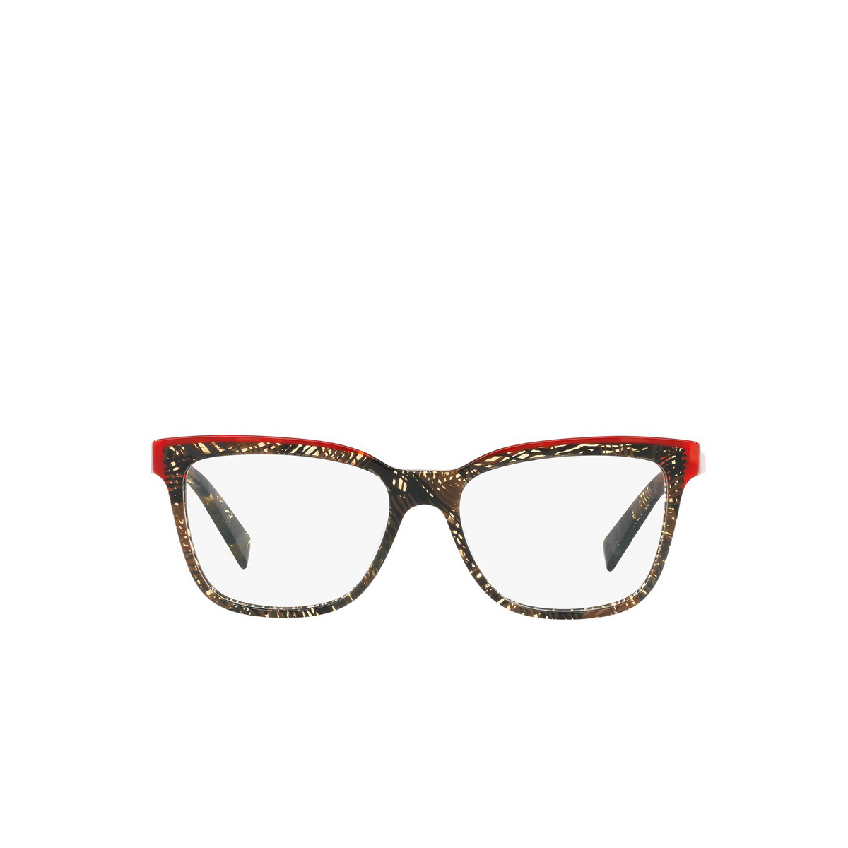 Alain Mikli® Square Eyeglasses: A03077 color Rouge Mikli / Palmier Chocolat 006 - front view.