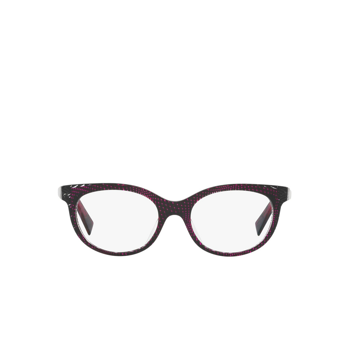Alain Mikli® Cat-eye Eyeglasses: A03078 color Chevron Black Violet 001 - front view.