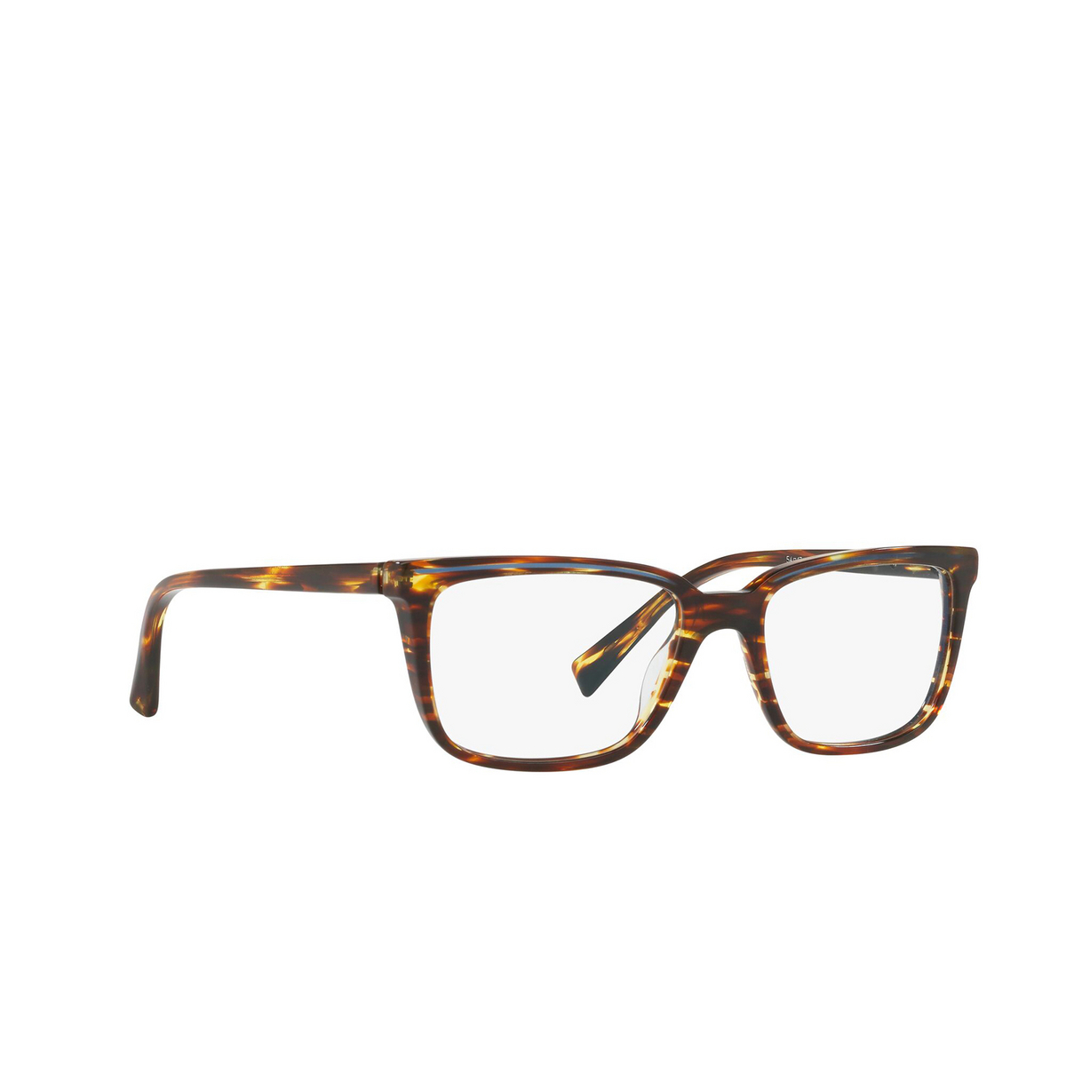 Alain Mikli® Square Eyeglasses: A03079 color Havana Blue Havana 001 - three-quarters view.