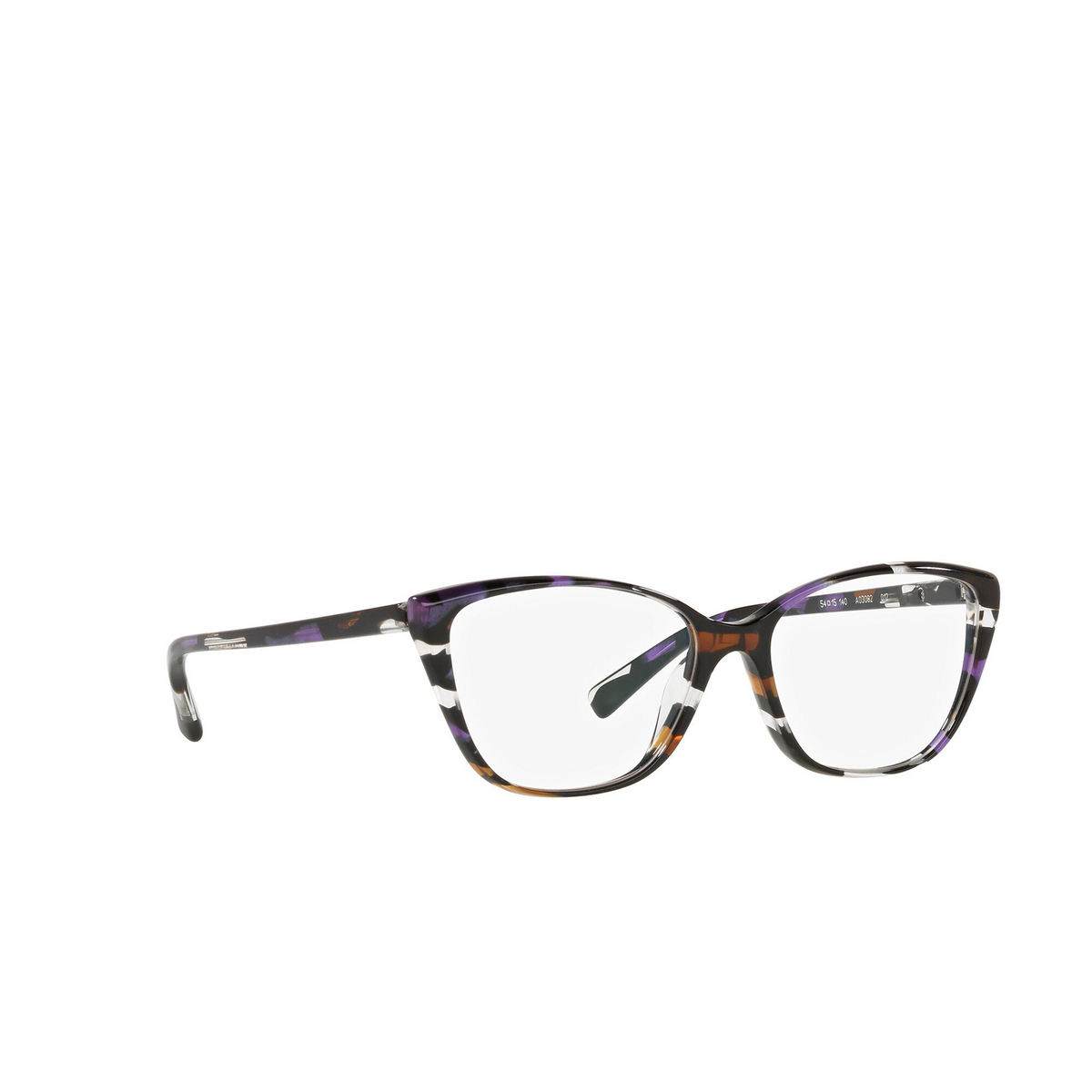 Alain Mikli® Butterfly Eyeglasses: A03082 color Purple Stained Glass 012 - three-quarters view.