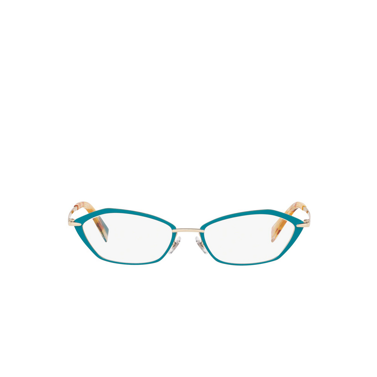 Alain Mikli® Irregular Eyeglasses: A02033 Alari color 003 Light Gold Matte Teal - front view