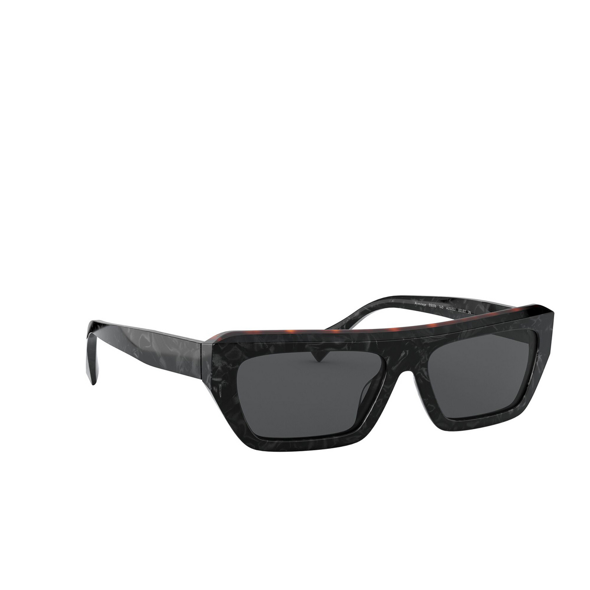 Alain Mikli® Irregular Sunglasses: Armitage A05053 color Noir Mikli / Havana 001/87 - three-quarters view.