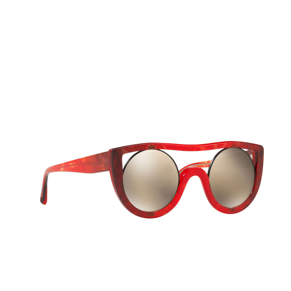 Alain Mikli® Irregular Sunglasses: Ayer A05034 color Red Grey 002/6G - three-quarters view.