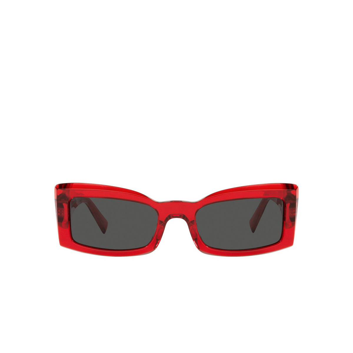 Alain Mikli® Rectangle Sunglasses: Bernelle A05063 color Translucent Red 003/87 - front view.