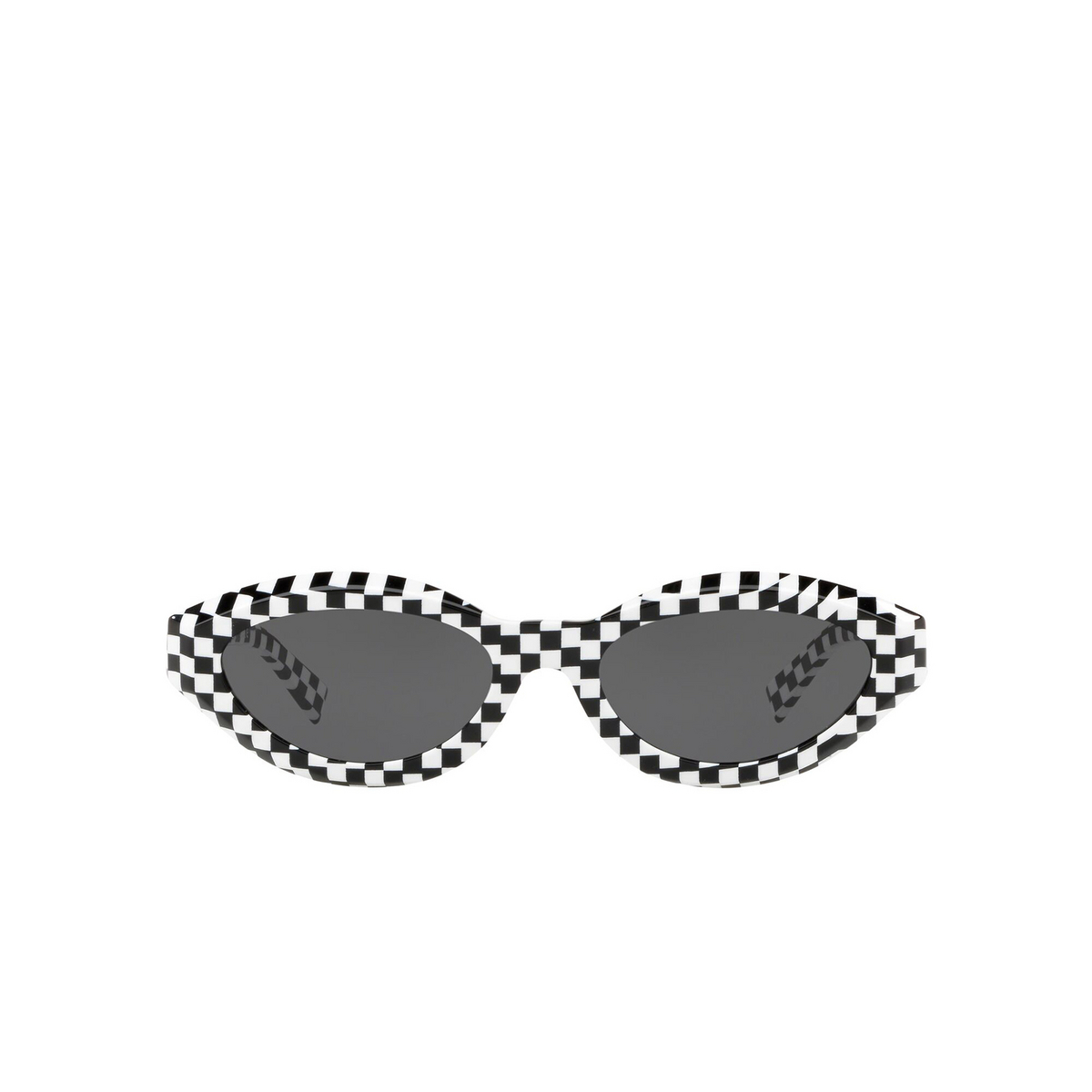 Alain Mikli® Cat-eye Sunglasses: Desir A05038 color Bw Damier 001/87 - front view.