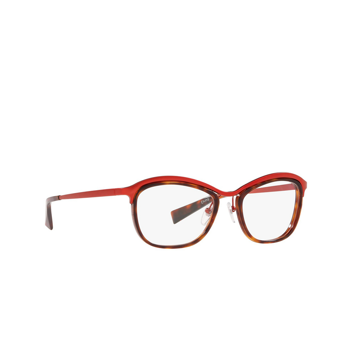 Alain Mikli® Irregular Eyeglasses: A02040D Ekins color 002 Matte Red / Havana - three-quarters view
