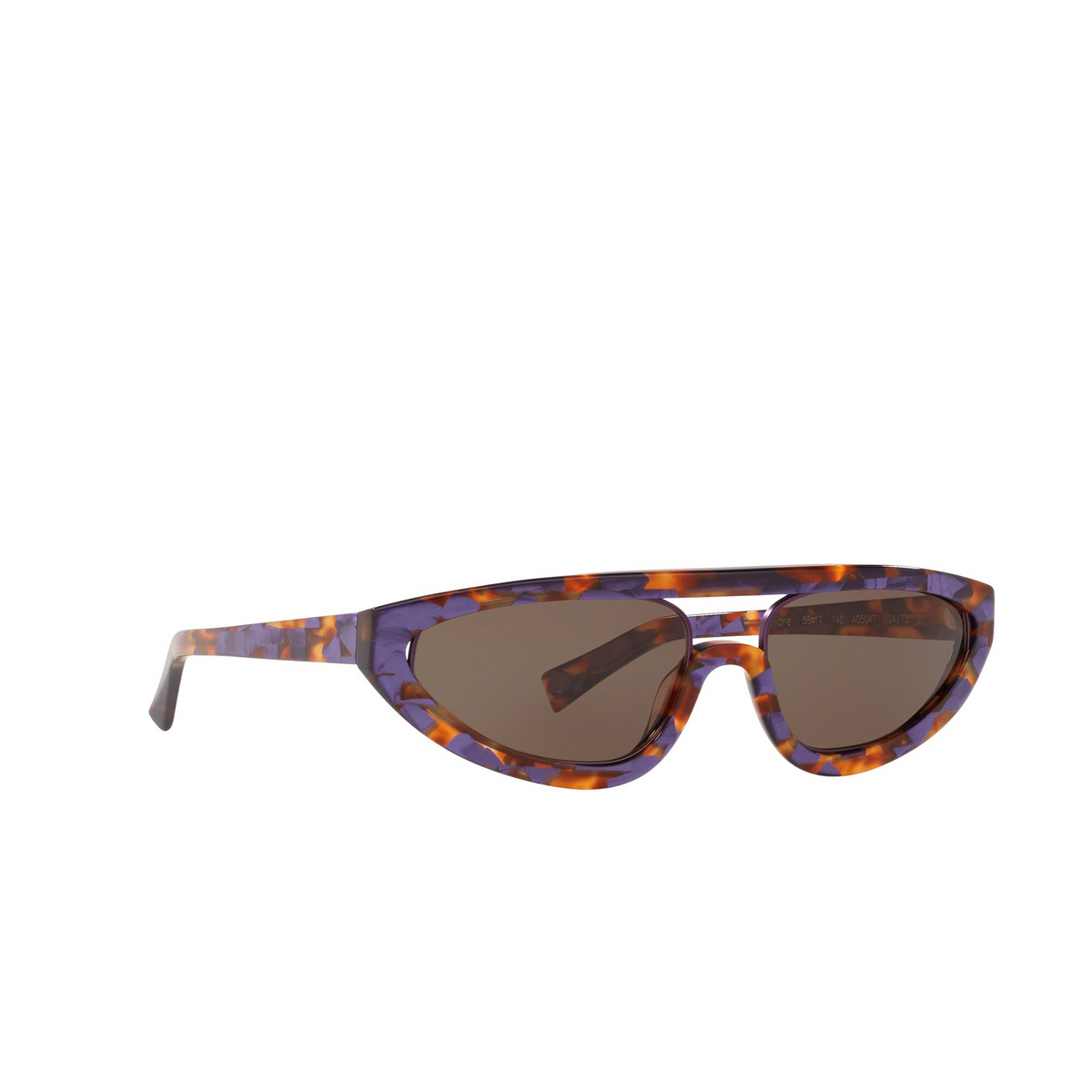 Alain Mikli® Irregular Sunglasses: Fiare A05047 color Violet Spotted Tortoise 004/73 - three-quarters view.