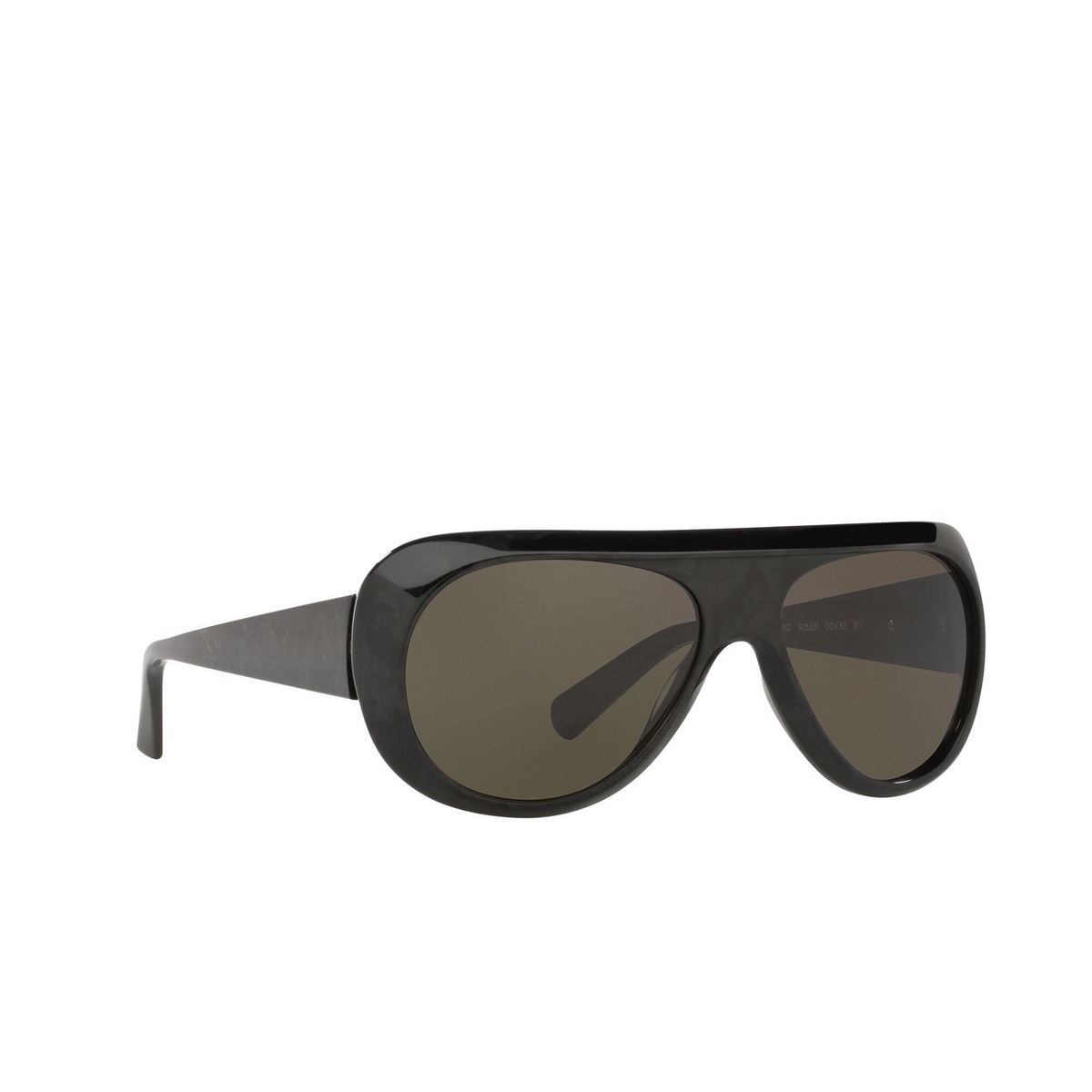 Alain Mikli® Aviator Sunglasses: Marmion A05051 color Noir Mikli 001/82 - three-quarters view.