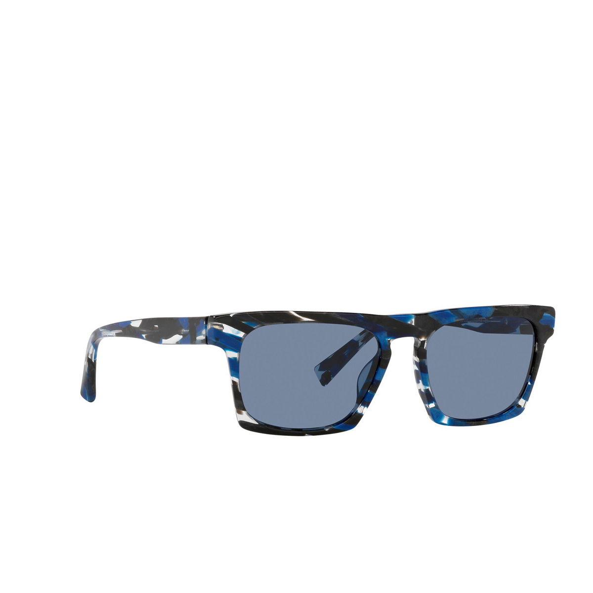 Alain Mikli® Square Sunglasses: N°861 Sun A05065 color Havana Blue Black 003/55 - three-quarters view.