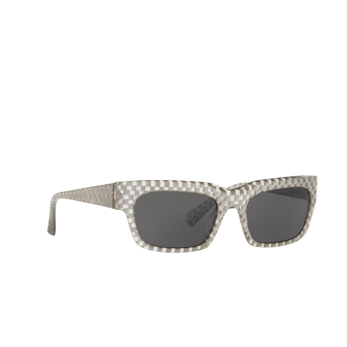 Alain Mikli® Square Sunglasses: Orage A05042 color Silver Damier 002/73 - three-quarters view.