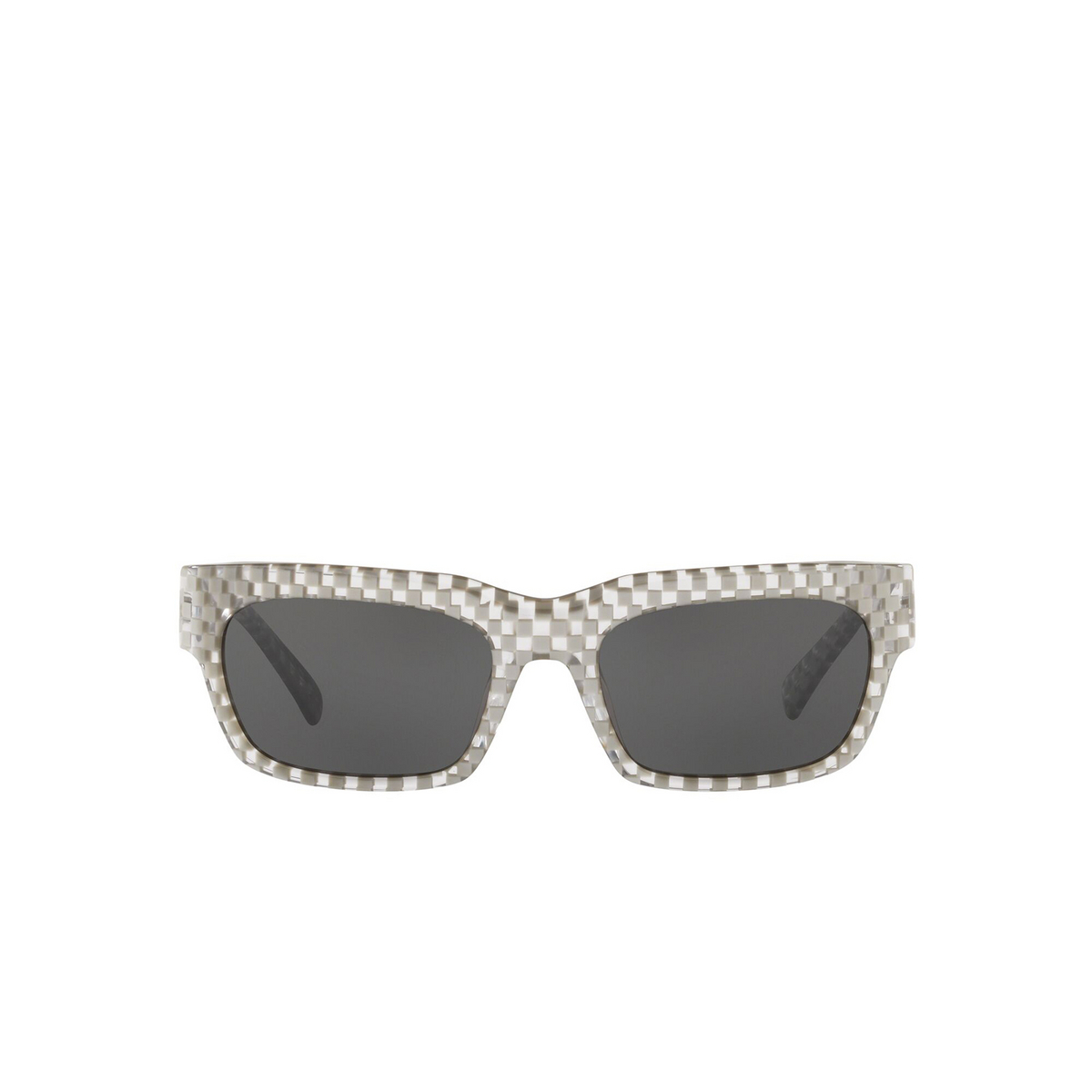 Alain Mikli® Square Sunglasses: Orage A05042 color Silver Damier 002/73 - front view.