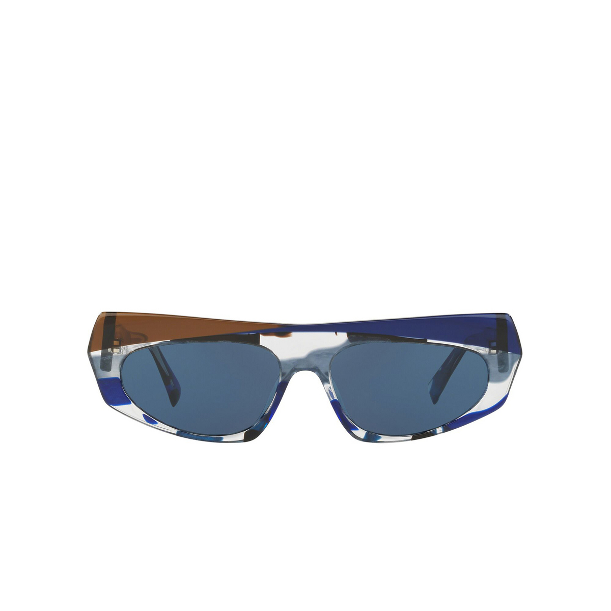 Alain Mikli® Irregular Sunglasses: Pose A05041 color Blue Waves / Cob Blue / Espresso 005/80 - front view.