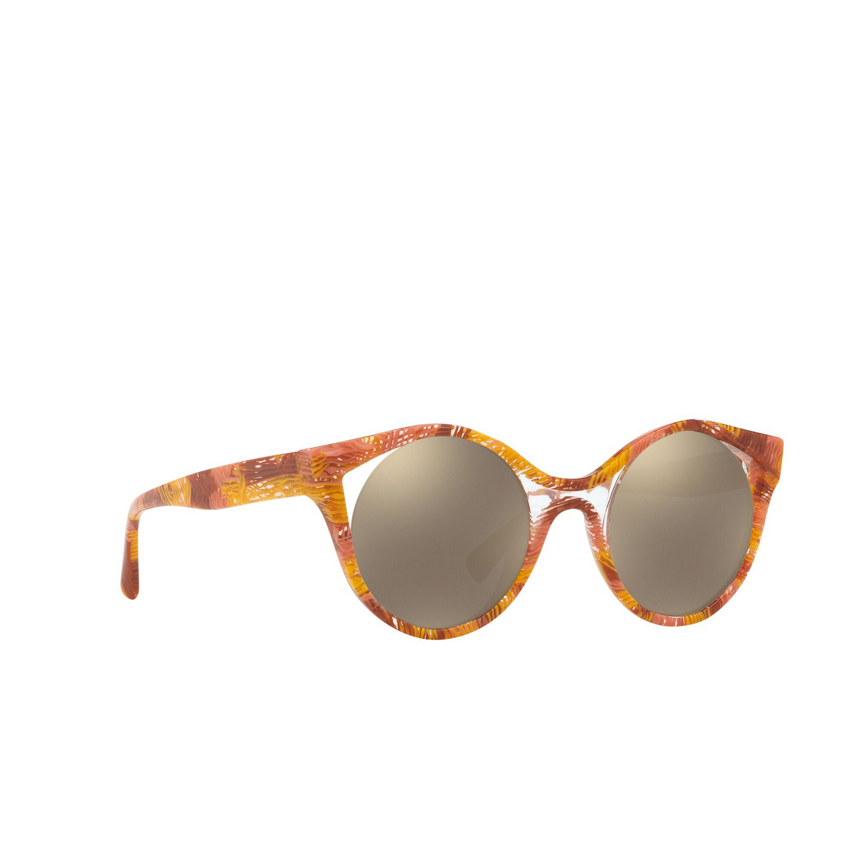 Alain Mikli® Irregular Sunglasses: Rayce A05033 color Pink Crystal 006/5A - three-quarters view.