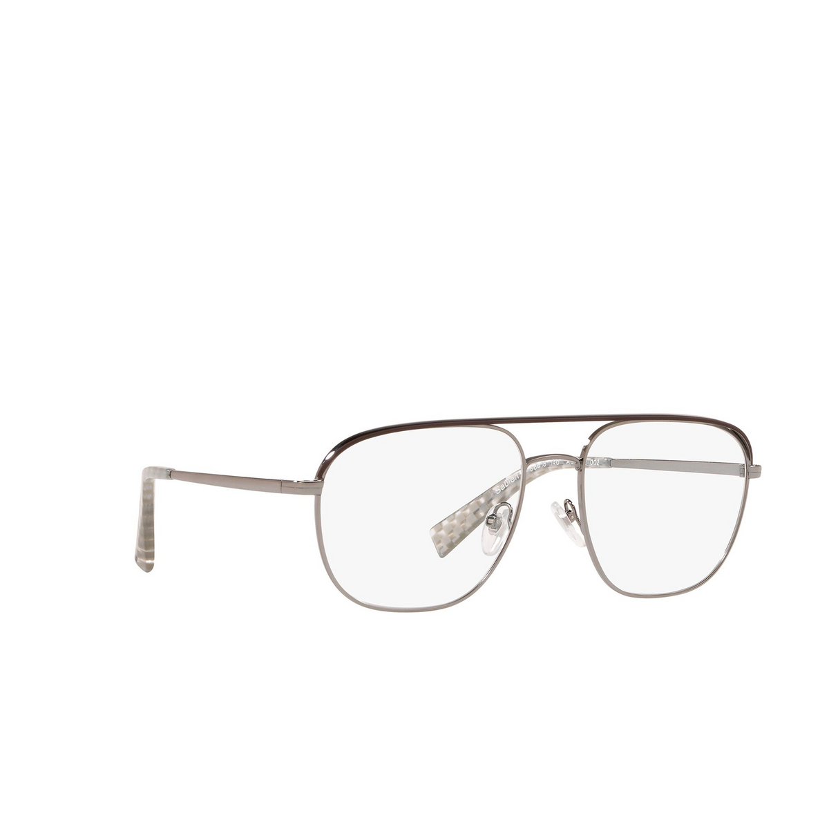Alain Mikli® Aviator Eyeglasses: A02042 Sabien color 002 Gunmetal / Matte Brown - three-quarters view