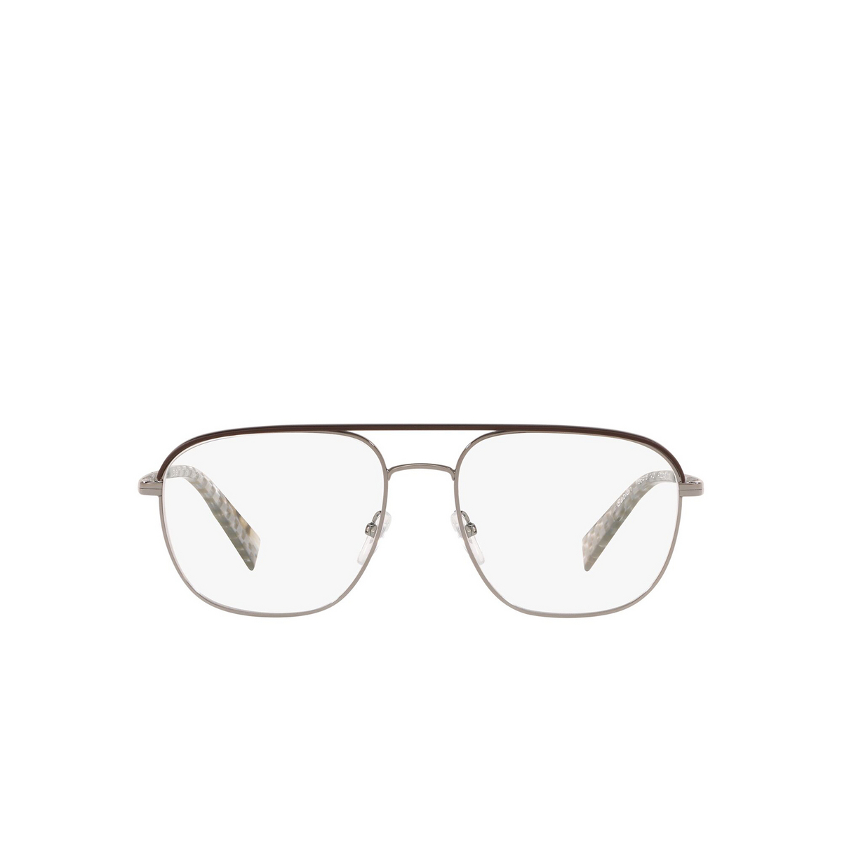 Alain Mikli® Aviator Eyeglasses: Sabien A02042 color Gunmetal / Matte Brown 002 - front view.