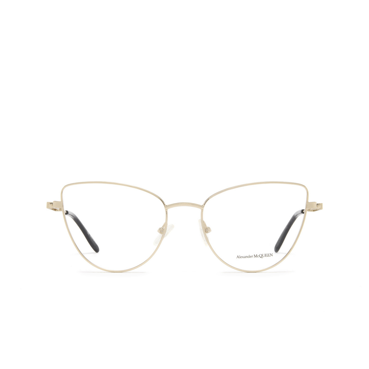 Alexander McQueen® Cat-eye Eyeglasses: AM0268O color 002 Rose Gold - front view