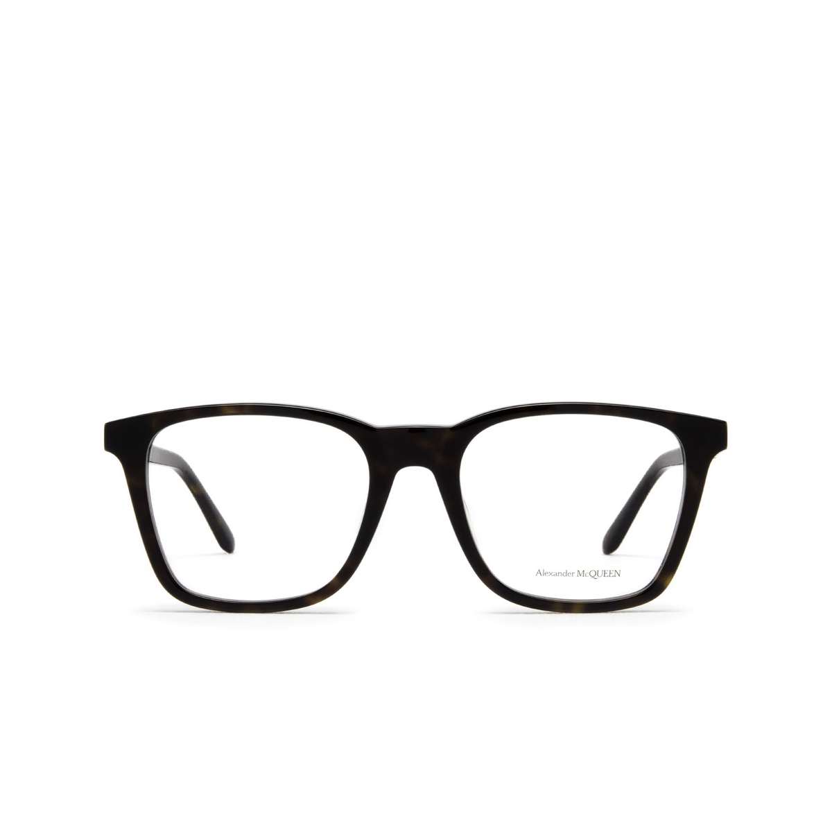 Alexander McQueen® Square Eyeglasses: AM0324O color 002 Dark Havana - front view