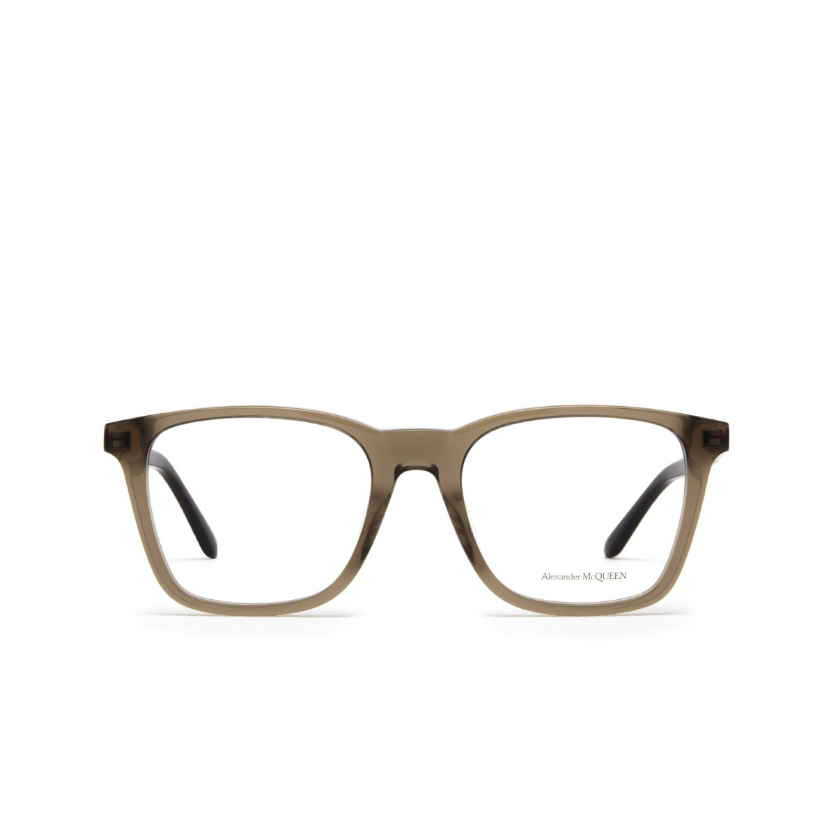Alexander McQueen® Square Eyeglasses: AM0324O color 003 Brown - front view