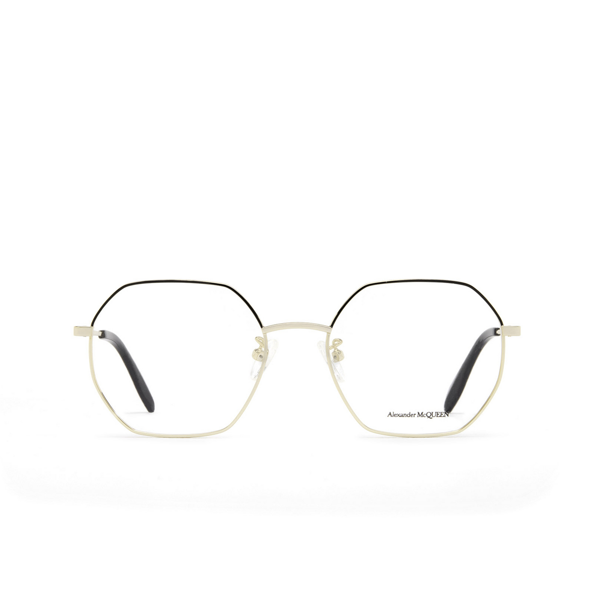Alexander McQueen® Irregular Eyeglasses: AM0338O color 001 Gold - front view