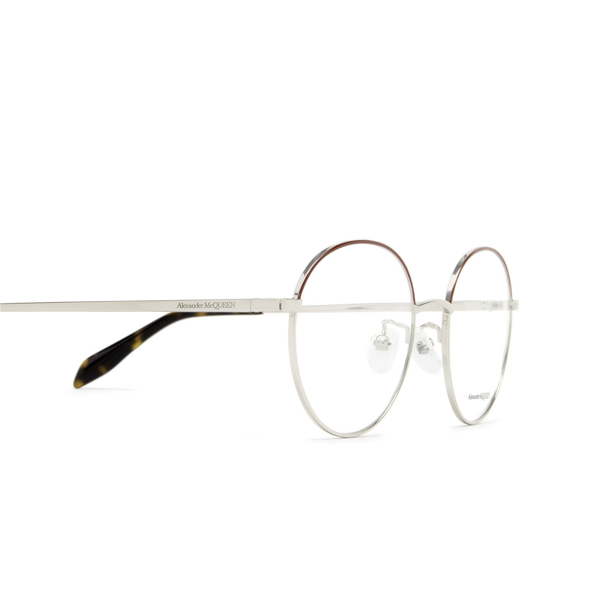 Alexander McQueen AM0369O Eyeglasses 002 Silver - 3/4